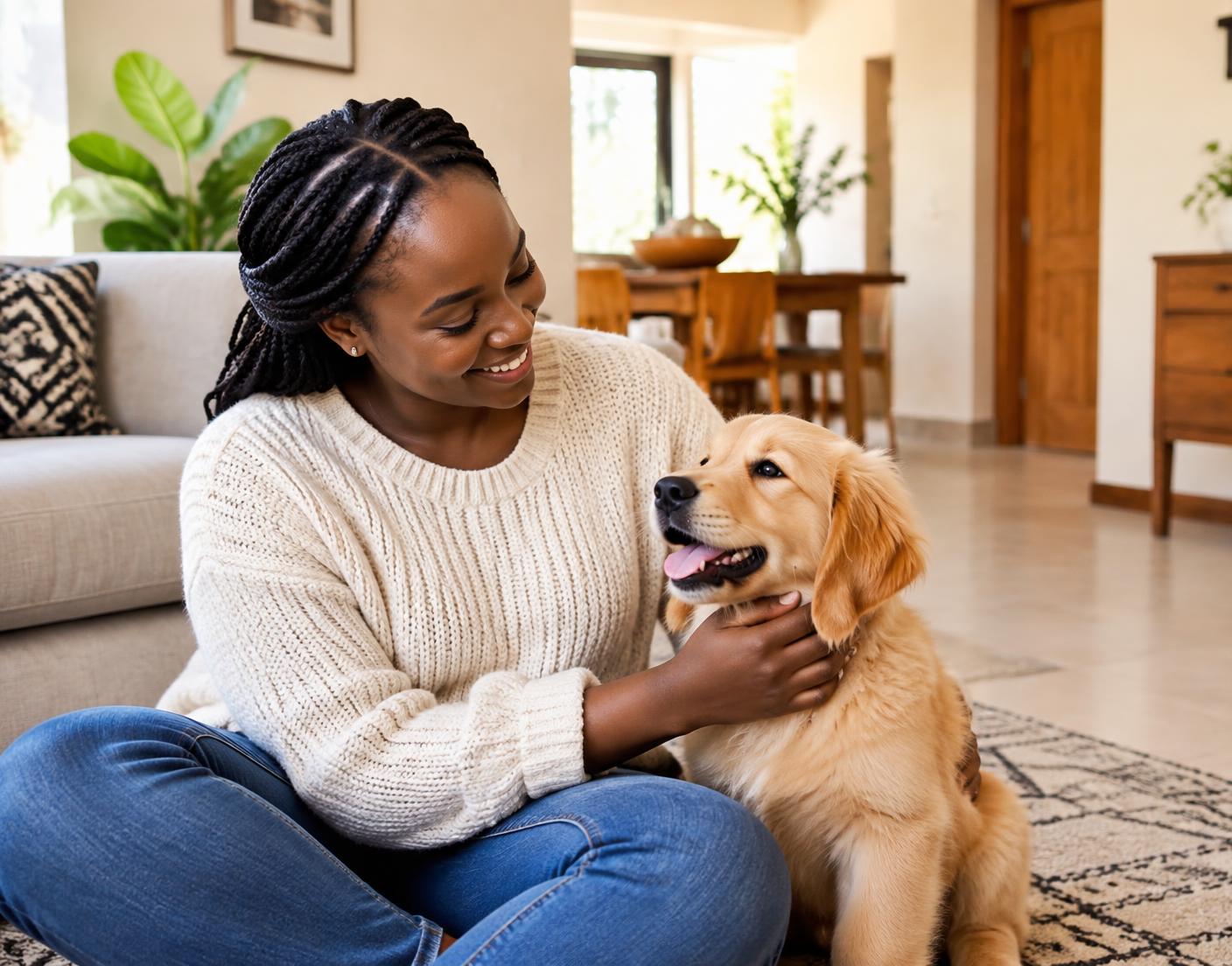 A person interacting with a puppy — temporary illustrative image